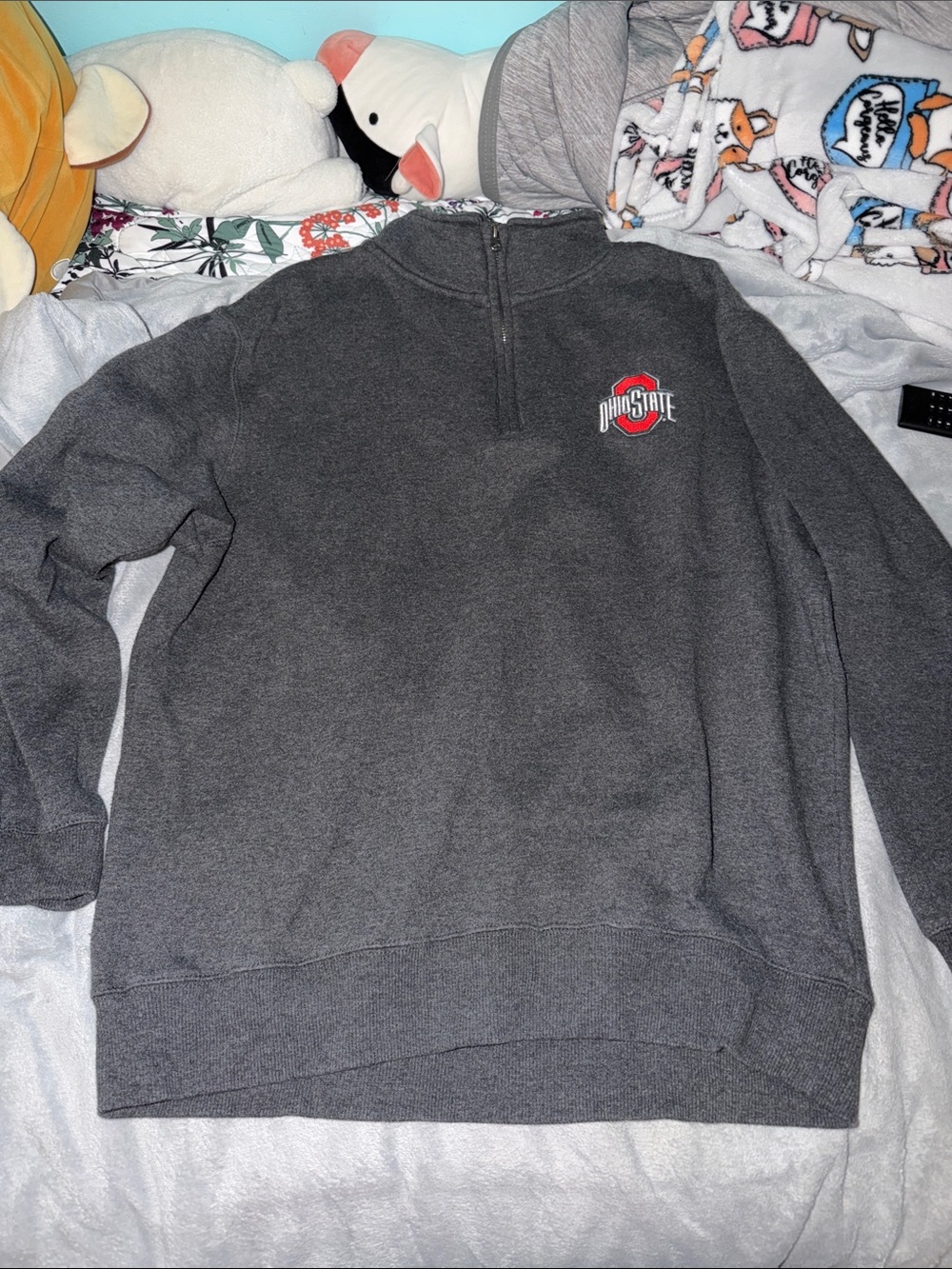 Top of the World Ohio State Charcoal Half-Zip Sweatshirt